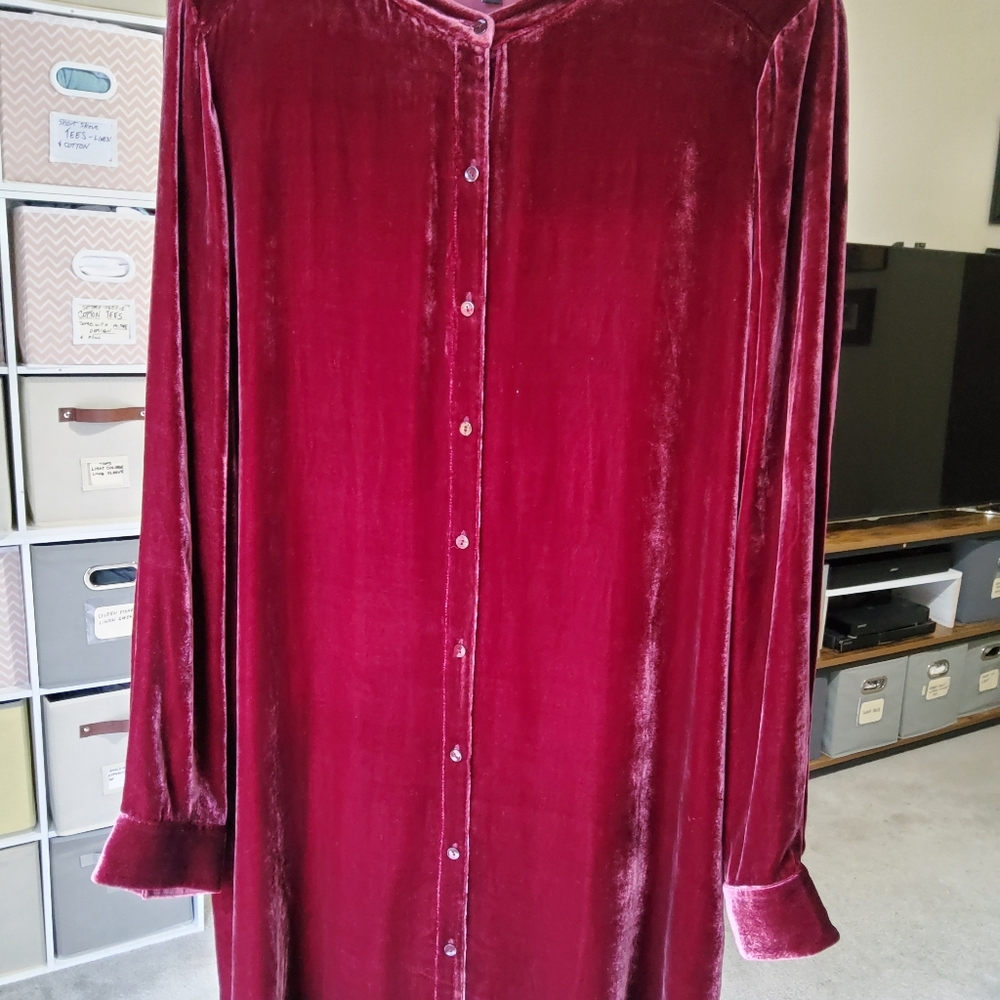 Eileen Fisher Rich Red Velvet Top